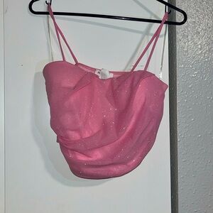 Pink sparkly crop top